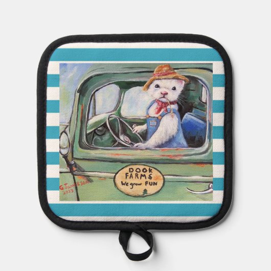 Farmer Ferret Oven Mitts & Pot Holders Pannenlap (Voorkant)