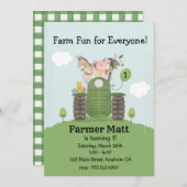 Farmer Fun for Everyone Birthday Invitation Kaart (Voorkant / Achterkant)