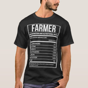 Farmer Funny Farming Nutrition Label for Women T-shirt