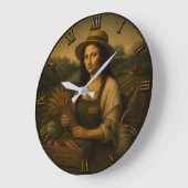 Farmer Funny Mona Lisa Farming Gift Grote Klok (Hoek)