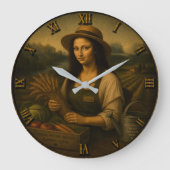 Farmer Funny Mona Lisa Farming Gift Grote Klok (Voorkant)