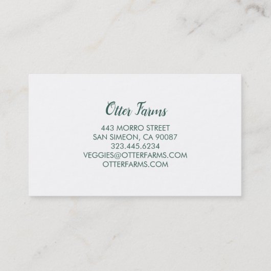 FARMER GARDENING Modern landschap Gardener Veg Visitekaartje (Achterkant)