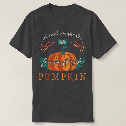 Farmer Hand Picked Boerderij Fresh Pumpkins Thanks T-shirt (Design voorkant)