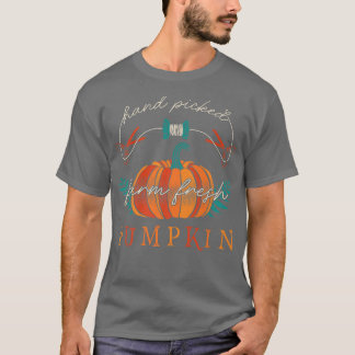 Farmer Hand Picked Boerderij Fresh Pumpkins Thanks T-shirt