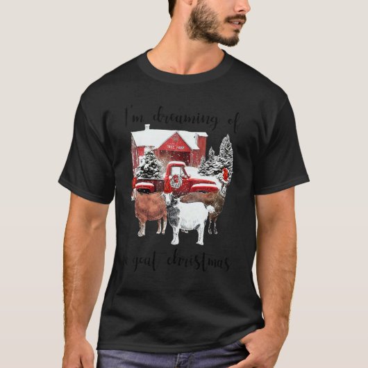 Farmer I Am Dreaming Of A Goat Christmas T-shirt (Voorkant)