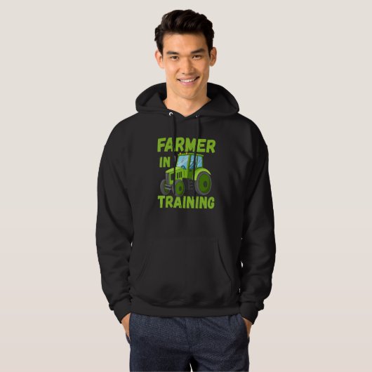 Farmer In Training Tractors Driver Strongman Costu Hoodie (Voorkant volledig)
