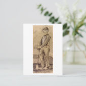 Farmer Leaning op Spade, Vincent van Gogh Briefkaart (Staand voorkant)