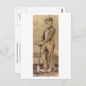 Farmer Leaning op Spade, Vincent van Gogh Briefkaart (Voorkant / Achterkant)