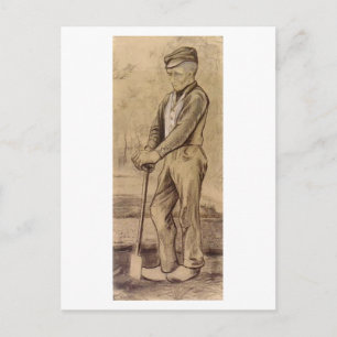 Farmer Leaning op Spade, Vincent van Gogh Briefkaart