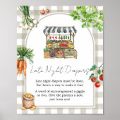 Farmer Locally Grown Shower Late Night Diaper Sign Poster (Voorkant)