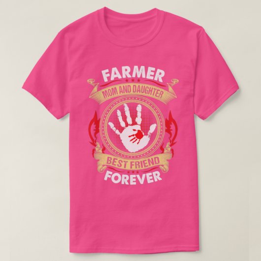 Farmer mam en dochter Best Friend Forever Proud T-shirt (Design voorkant)