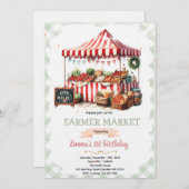Farmer market birthday invitation kaart (Voorkant / Achterkant)