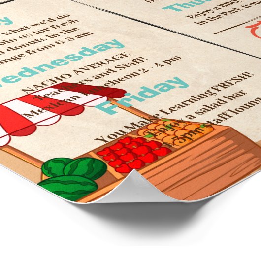 Farmer markt leraar waardering week sjabloon poster (Hoek)