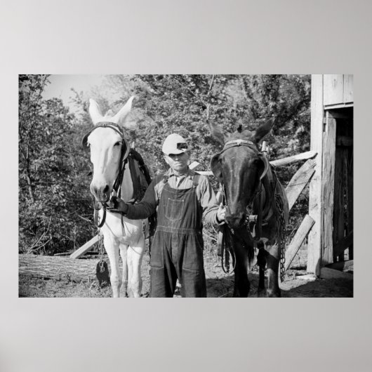 Farmer met ploegpaarden, jaren '30 poster (Voorkant)