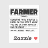 Farmer Noun Definition Cool Farming Lover Matching Sticker (Vel)