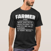 Farmer Noun Definition Cool Farming Lover Matching T-shirt (Voorkant)