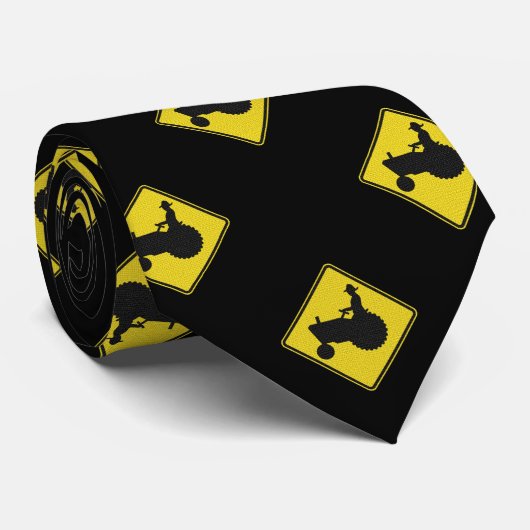 Farmer op Tractor Diamond Shape Sign Stropdas (Opgerold)