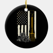 Farmer Patriot American Flag Tractor Rancher Keramisch Ornament (Achterkant)