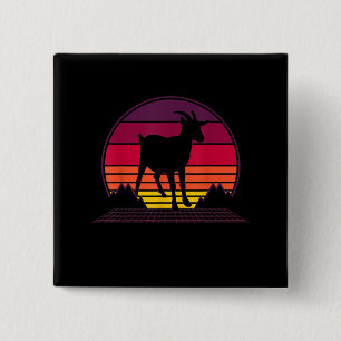 Farmer Retro Funny Boerderij Animal Gift Vierkante Button 5,1 Cm