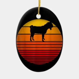Farmer Retro Sunset Funny Boerderij Animal Goat Keramisch Ornament