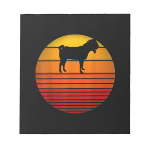 Farmer Retro Sunset Funny Boerderij Animal Goat Notitieblok