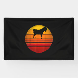 Farmer  Retro Sunset Funny Boerderij Animal Goat Spandoek