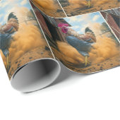 Farmer Rooster Kicking Up Dust Cadeaupapier (Rol Hoek)