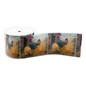 Farmer Rooster Kicking Up Dust Grosgrain Lint (Spoel)