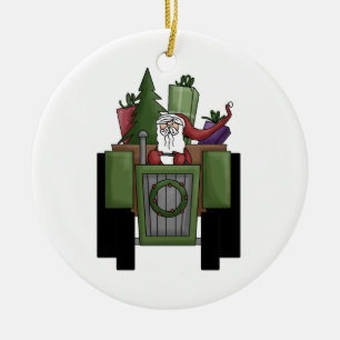 Farmer Santa Keramisch Ornament