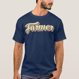 Farmer T Retro Art Baseball Font T-shirt