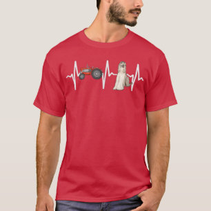 Farmer Tractor Afghan Hound Heartbeat Hondenliefhe T-shirt