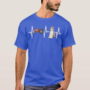 Farmer Tractor Afghan Hound Heartbeat Hondenliefhe T-shirt