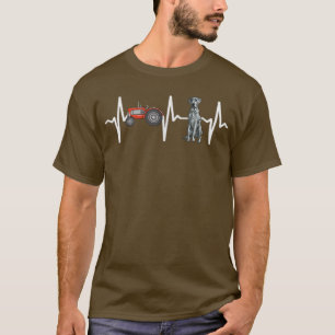 Farmer Tractor Blue Merle Dane Heartbeat Hondenlie T-shirt
