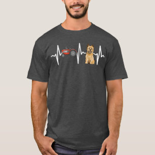 Farmer Tractor Cairn Terrier Heartbeat Hondenliefh T-shirt
