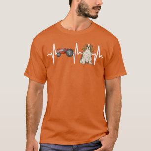 Farmer Tractor Cavalier King Charles Spaniel Heart T-shirt