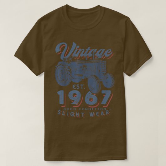 Farmer Tractor established 1967 55th Birth T-shirt (Design voorkant)