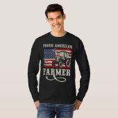 Farmer with USA Flag Proud American Farmer T-shirt (Voorkant volledig)