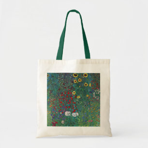 Farmergarden w Zonnebloem door Klimt, Vintage Bloe Tote Bag