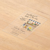 Farmer's Flower Cart Stand Market Baby shower Acryl Uitnodigingen (Laagn)