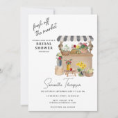 Farmer's Flower Cart Stand Market Vrijgezellenfees Kaart (Voorkant)