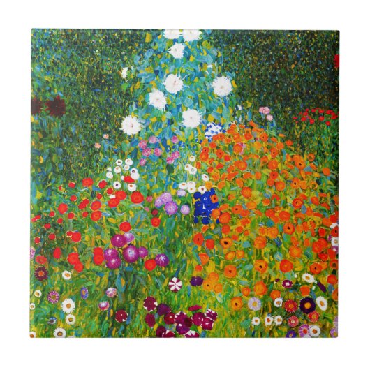 “ Farmer's garden ” , Gustav Klimt Tegeltje (Voorkant)