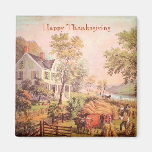 Farmer's Harvest Scene | Thanksgiving magneet (Voorkant)