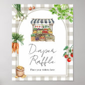 Farmers Locally Grown Shower Diaper Raffle Sign Poster (Voorkant)