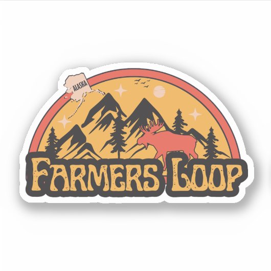 Farmers Loop, Alaska Sticker (Voorkant)