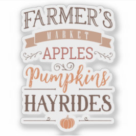 Farmer's Market Appels Pompoenen Hayrides Custom Sticker