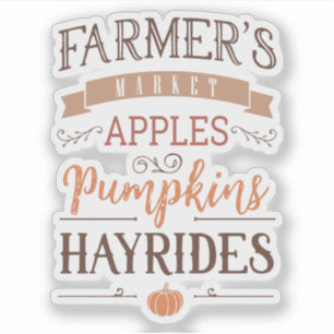 Farmer's Market Appels Pompoenen Hayrides Custom Sticker