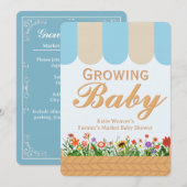 Farmers Market Baby Shower - Blue Kaart (Voorkant / Achterkant)