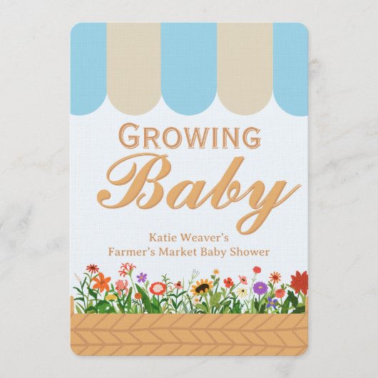 Farmers Market Baby Shower - Blue Kaart (Voorkant)