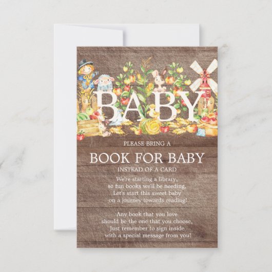 Farmers Market Baby shower Boek voor Baby Kaart (Voorkant)