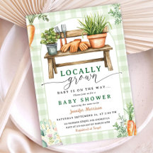 Farmers Market Baby shower Genderneutraal Gingham